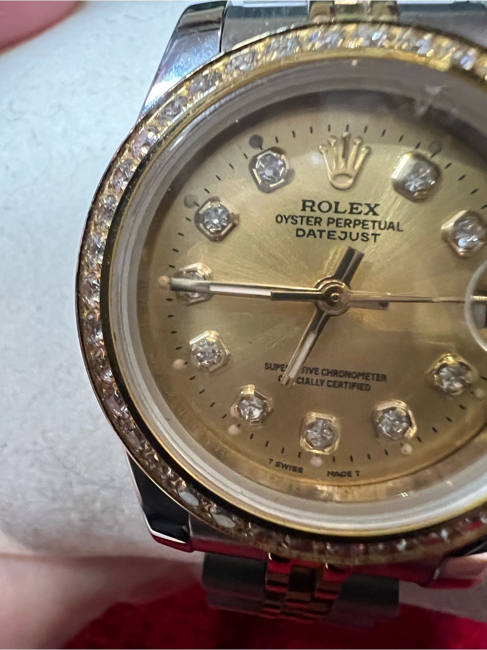 Unknown brand..,  Two-Tone Gold and Silver Diamond Bezel Women's Bracelet Watch - Picture 2 of 16